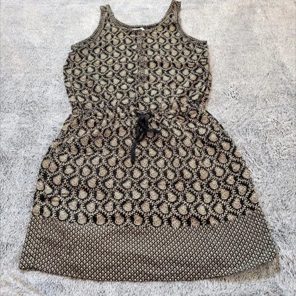 Accessories - Lou Gray Women Dress Small Black Beige Paisley Boho Peasant Pockets Cotton 15995